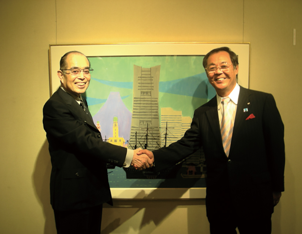 【柳原良平氏とありあけ 藤木会長 2009年】